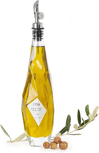 Miniatura 2 de Diamond Lux - Dispensador de botellas de aceite de oliva de vidrio de 12 onzas, vinagre y aceite con vertedores y embudo, jarra de aceite de oliva
