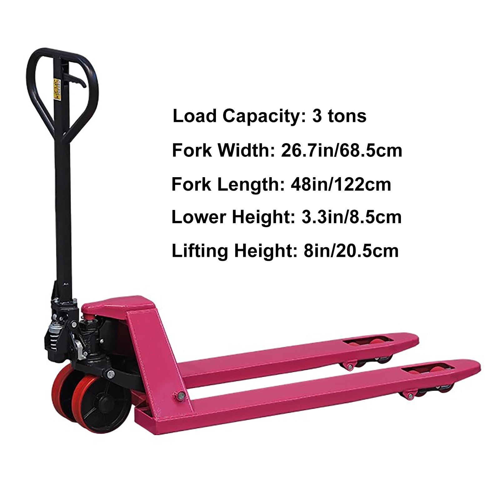 Martinetto manuale per pallet, carrello elevatore idraulico per la movimentazione di attrezzature di magazzino e fabbrica, impugnatura ergonomica per facilitare lo spostamento e il carico
