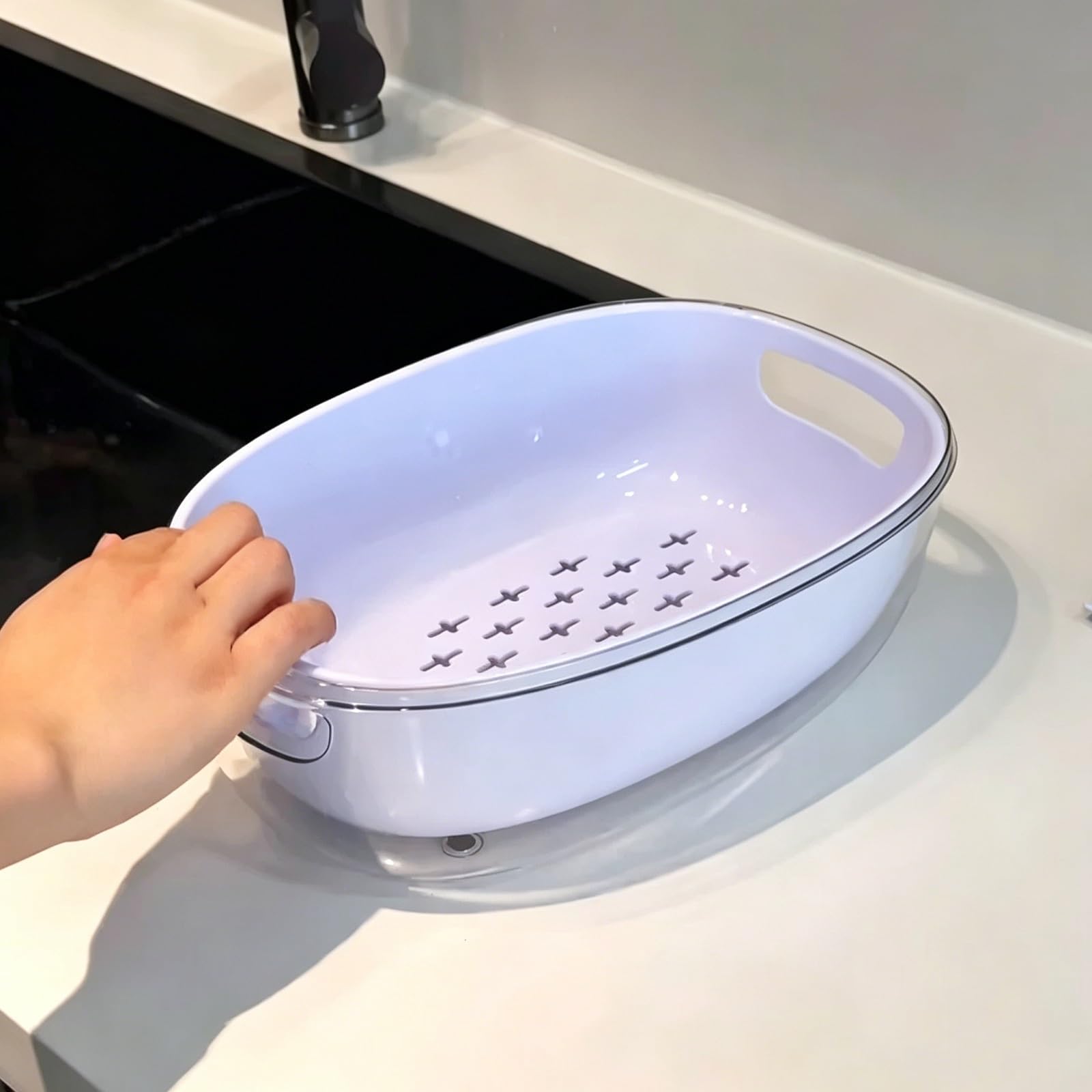 Multifuncional Cortador de Verdura Manual 6 en 1, Mandolina de Cocina Profesional, Gran Capacidad, con 6 Grosores Corte, Soporte para Alimentos y Recipiente Recolector