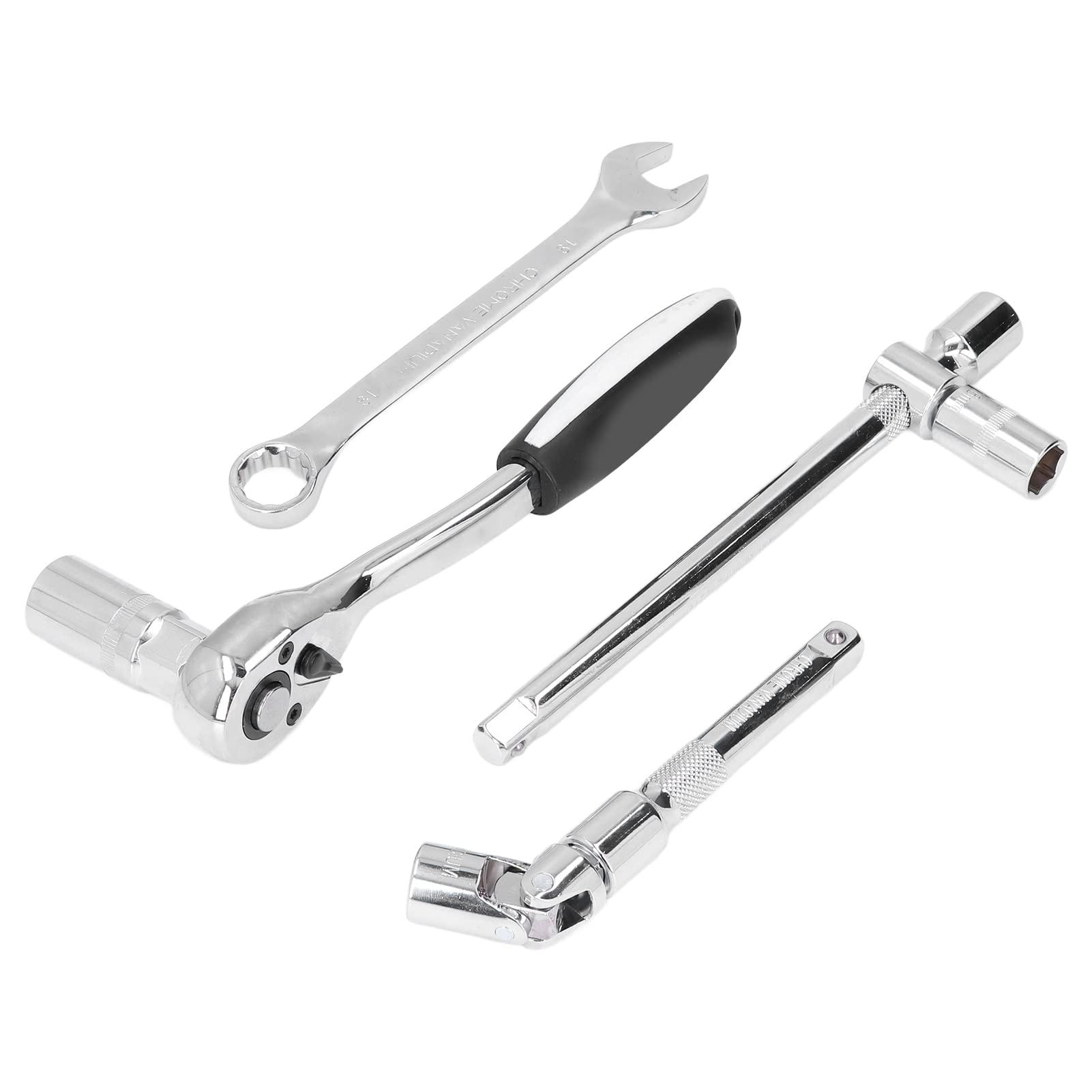 Dioche Set di Chiavi a Bussola a Cricchetto da 44 Pezzi, Kit di Strumenti di Riparazione Auto Universale Multifunzione in Acciaio