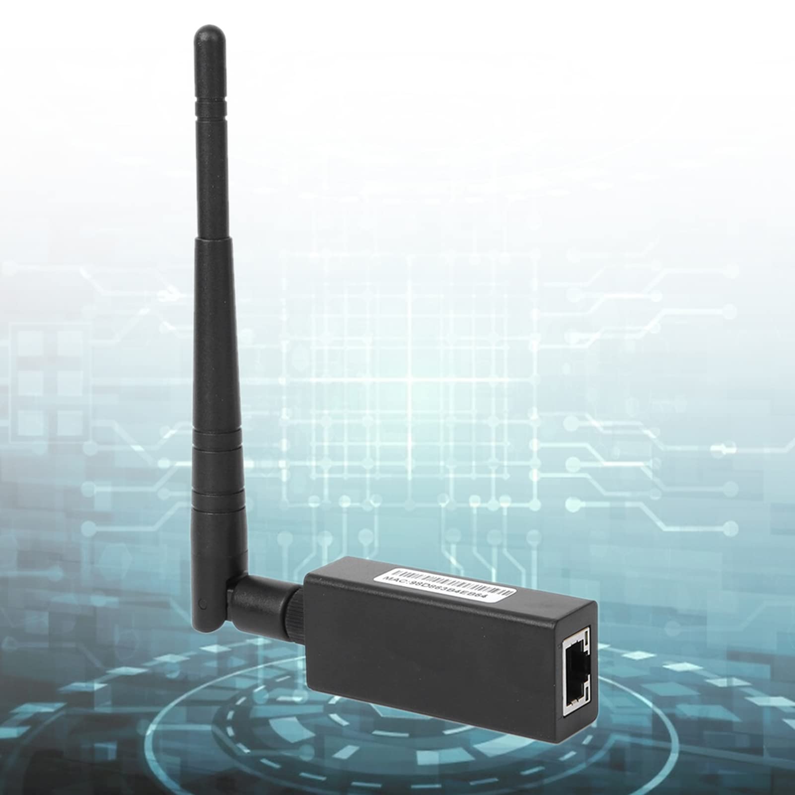 Convertidor WiFi Servidor Serie con Interfaz RJ45 Antena Externa Soporte Modbus TCP Módulo Comunicación Inalámbrica Montaje en Pared para Automatización Industrial y Control Remoto