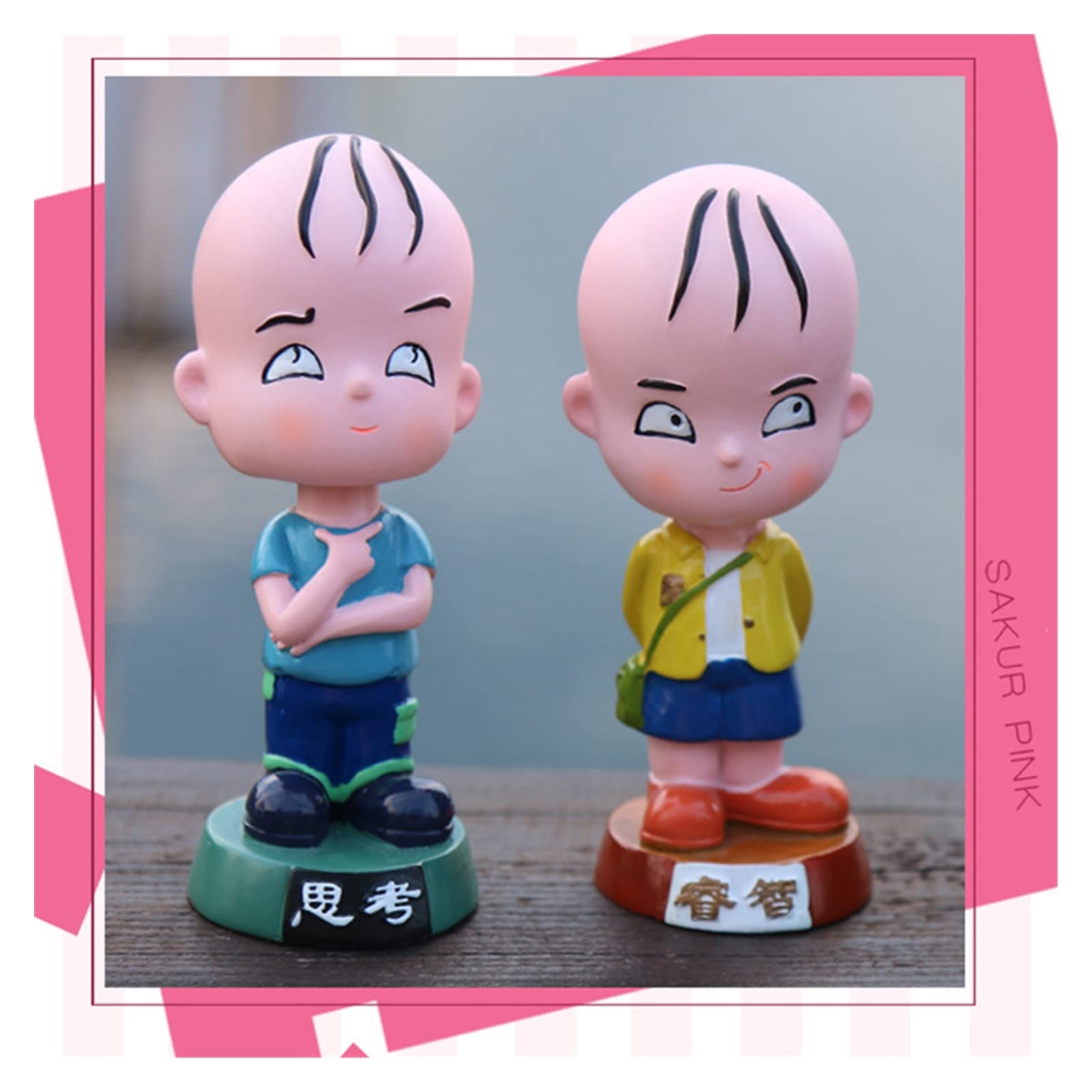 Auto Ornament Spielzeug Spielen Mönch Schütteln Kopf Multi Ausdruck Lustige Cartoon Modell Dashboard Trim Auto Dekoration Zubehör Geschenke (Color Name : E)
