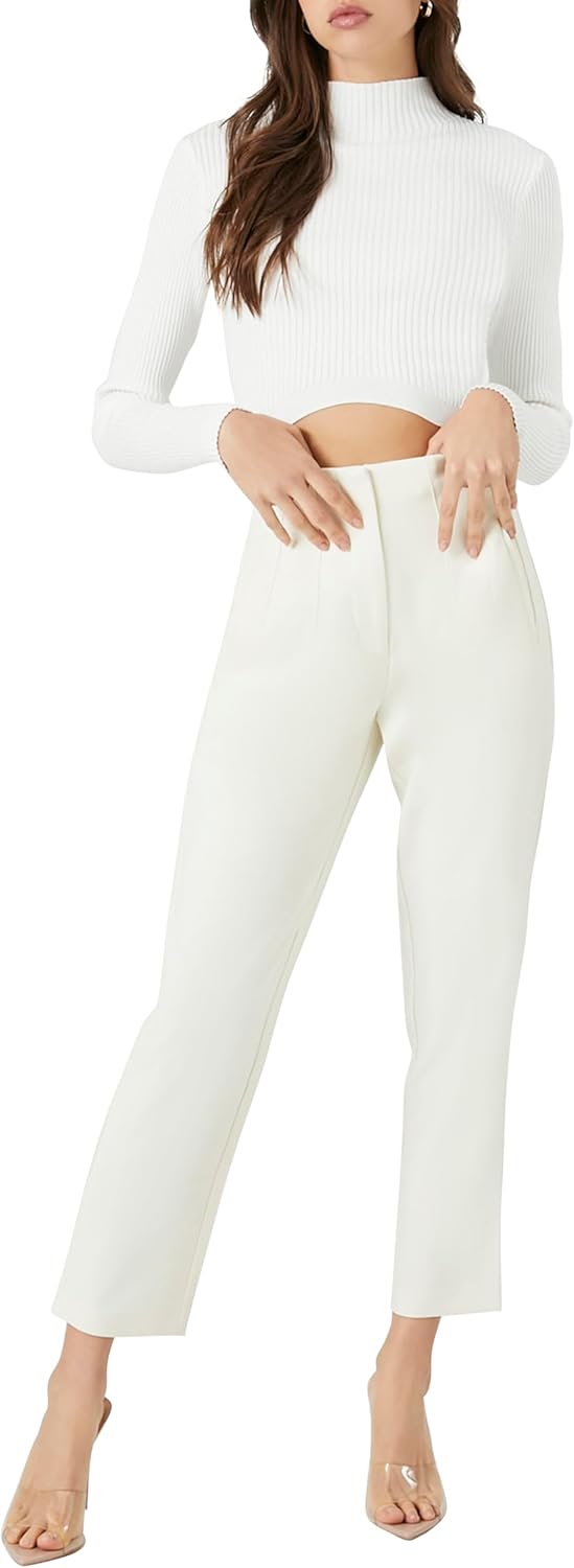 Forever 21 Womens Pleated High-Rise Pants