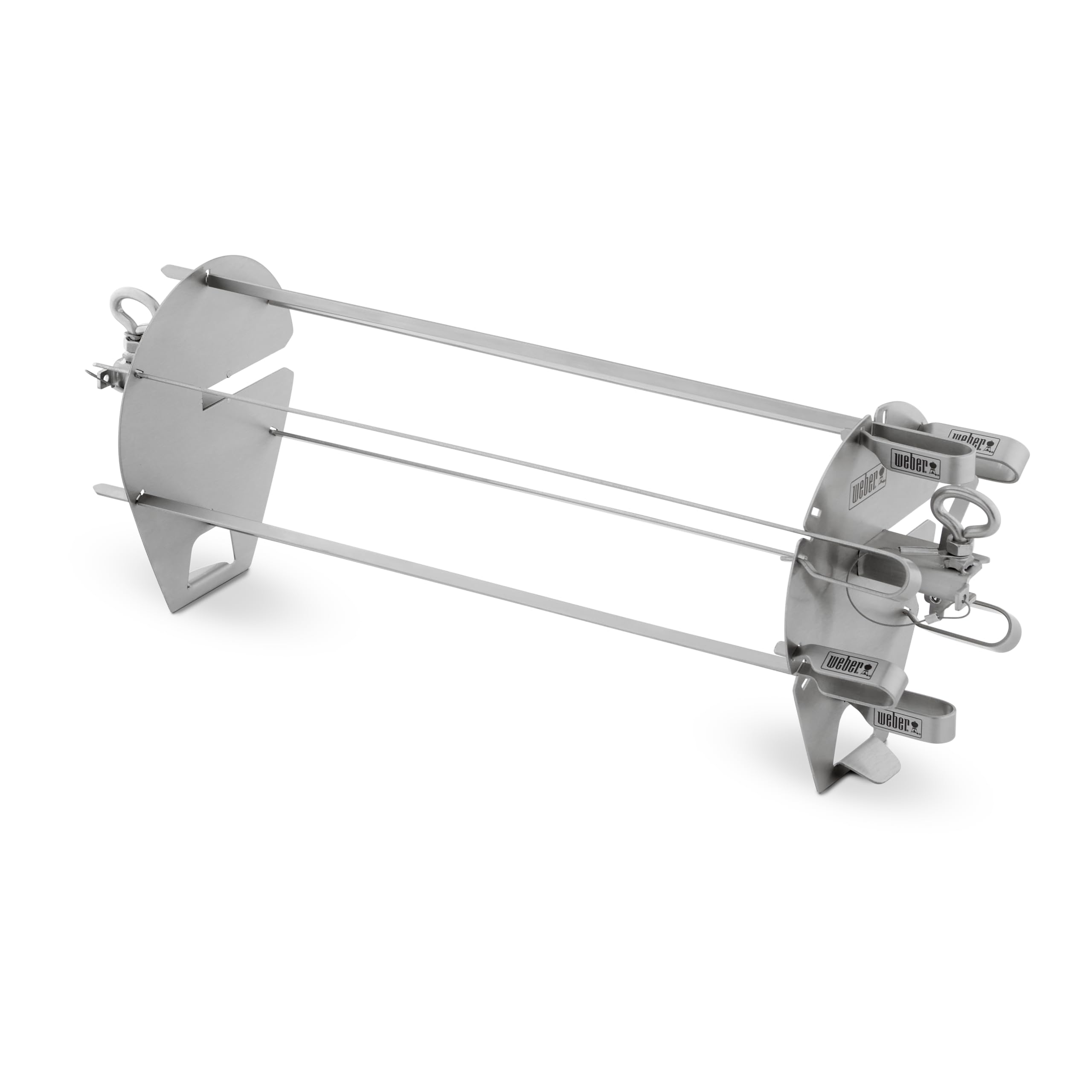 Weber Crafted kit de brochettes pour rôtissoires/Support avec 6 brochettes en Acier Inoxydable, Compatible Lave-Vaisselle, Longueur 40 cm – Argent (7685)