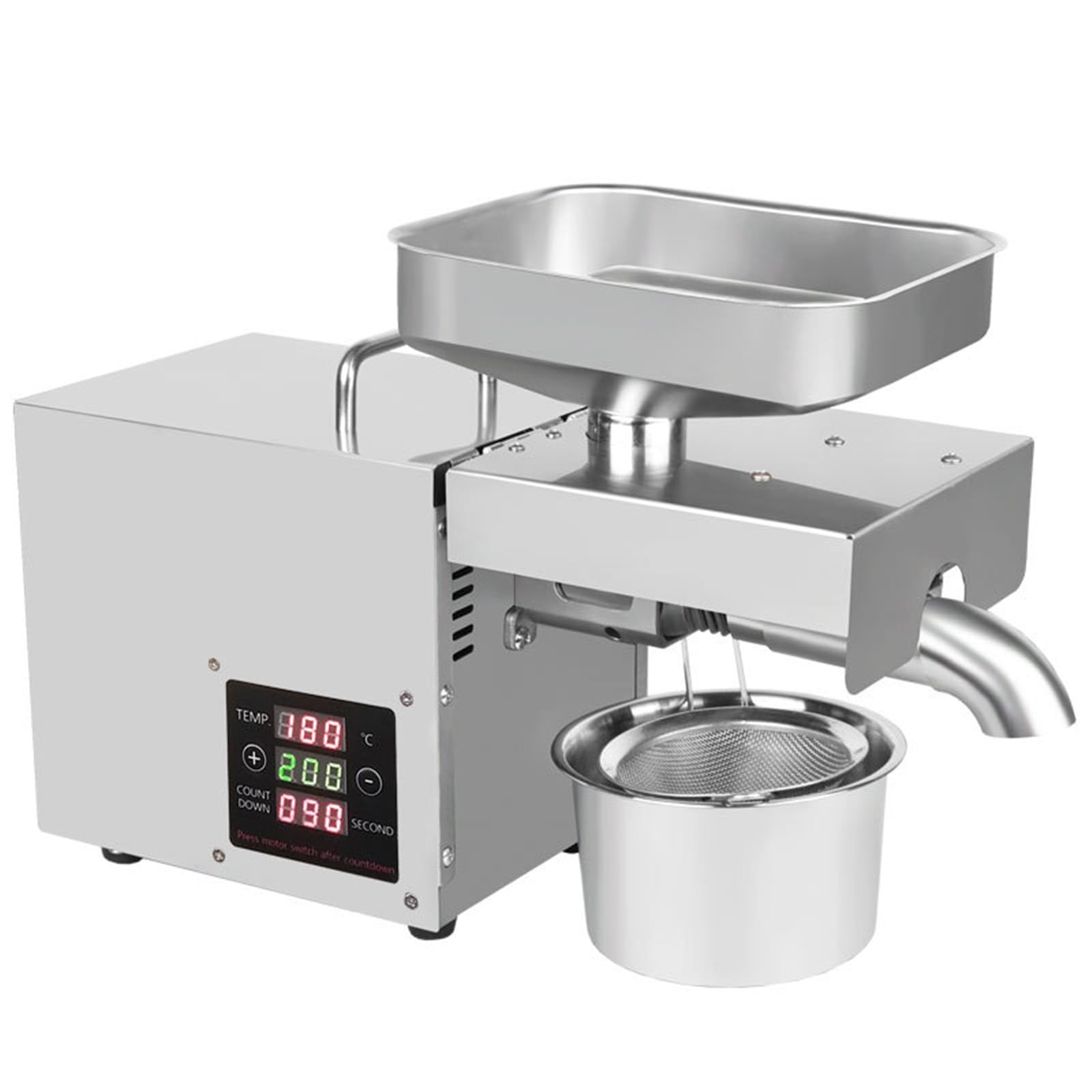 Automatyczna prasa olejowa do zimnego/gorącego oleju orzechowego, domowa, komercyjna, ze stali nierdzewnej, fizycznie tłoczony separator oleju z wyświetlaczem LCD, do nasion orzechów kokosowych