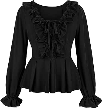 Womens Renaissance Tops Medieval Long Sleeve Off The Shoulder Pirate