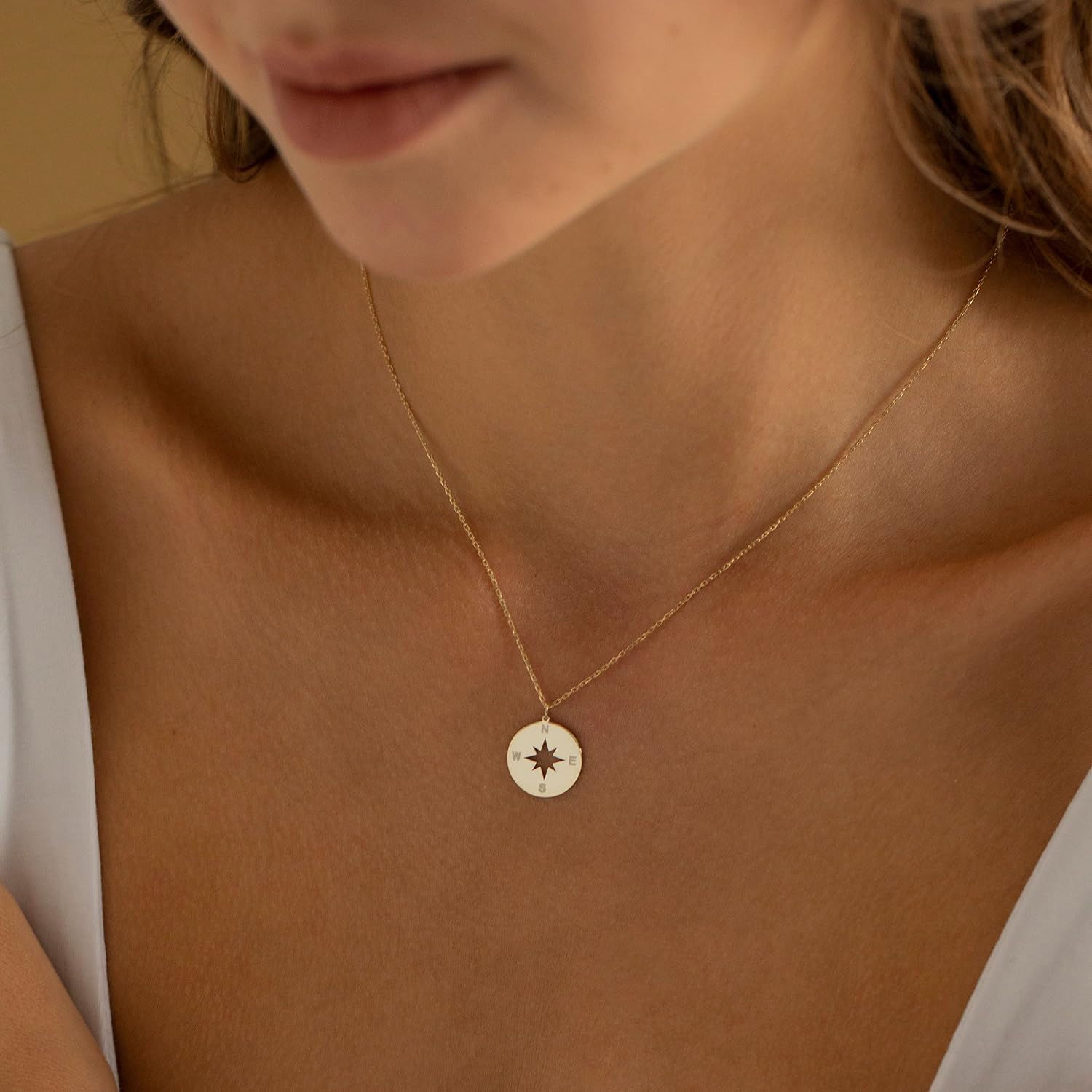 Gold Necklace for Women- 14K Gold Plated Dainty Cross Flower Bow Italian Horn Animal Boot Sea Beach Necklace for Women - Image 2