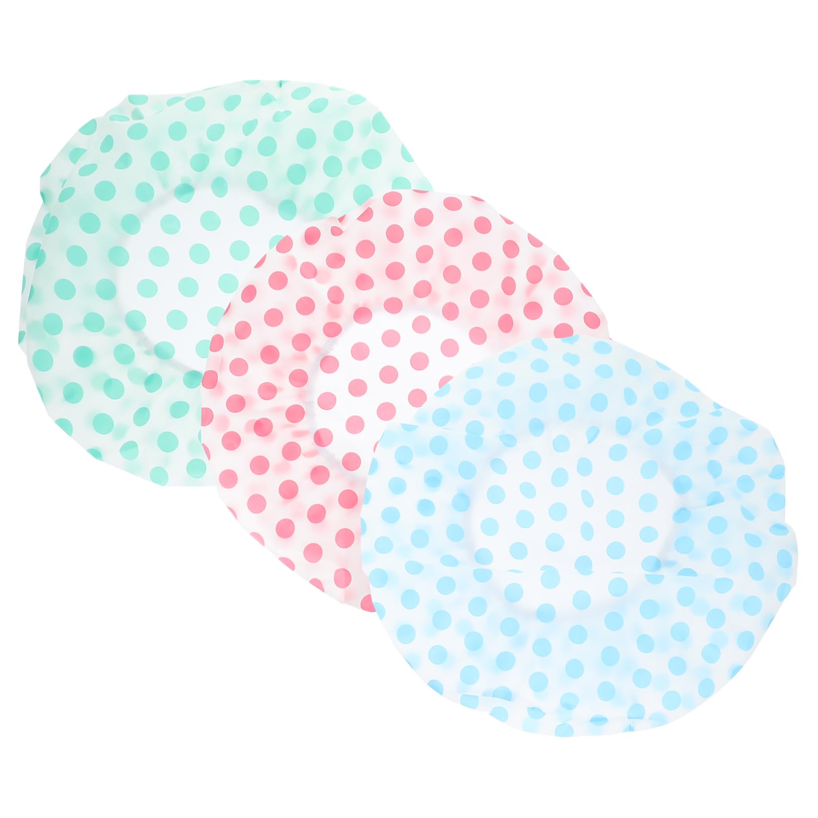 Mikinona 3pcs Peva Shower Caps for Women Large Hair Cap for Long Hair Stylish Bathing Hats Green Protective Design for Showers and Travel