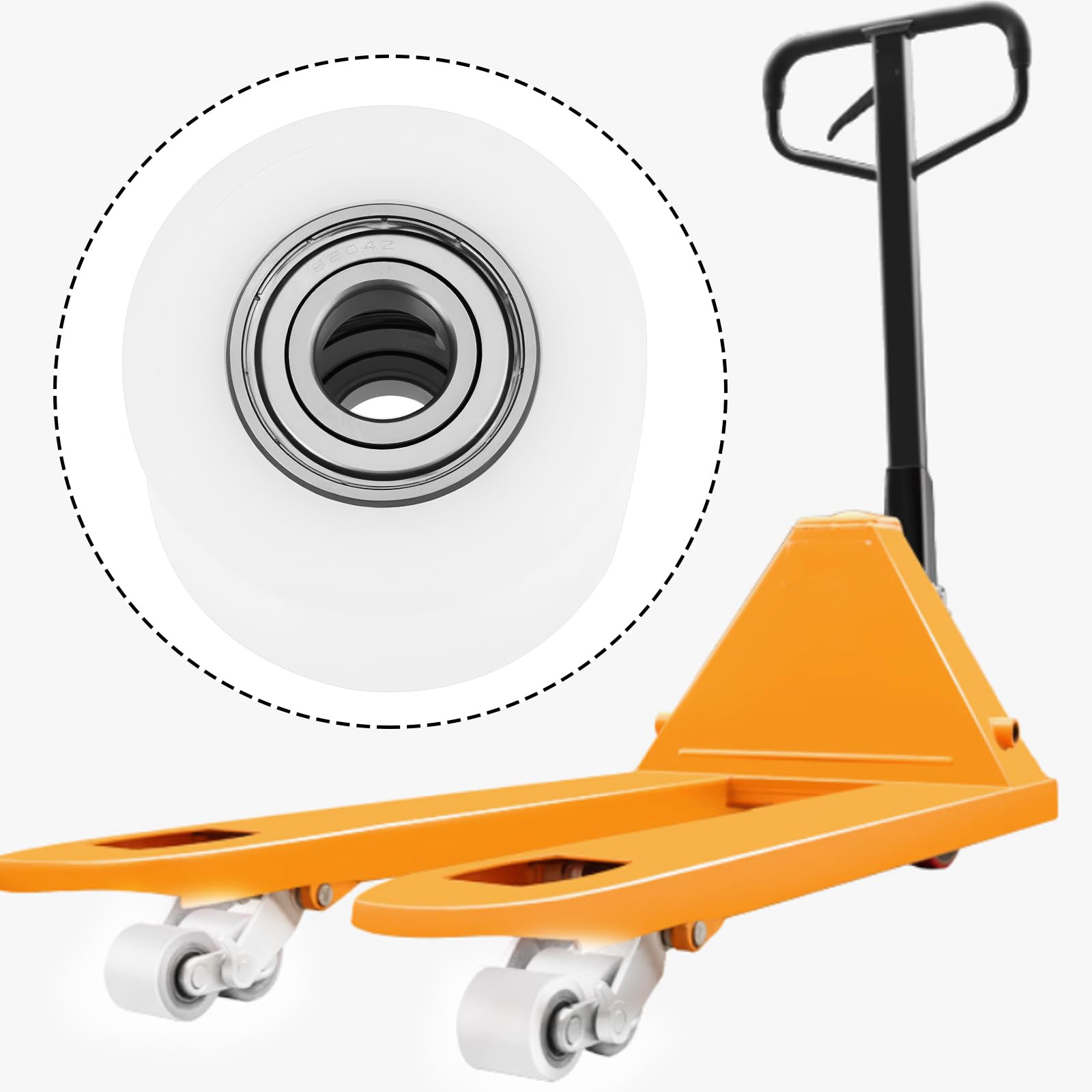 ECSiNG Roulement à Rouleaux en Nylon pour Transpalette 80 X 70 Mm Alésage de 20 Mm pour Transpalettes à Double Rouleaux