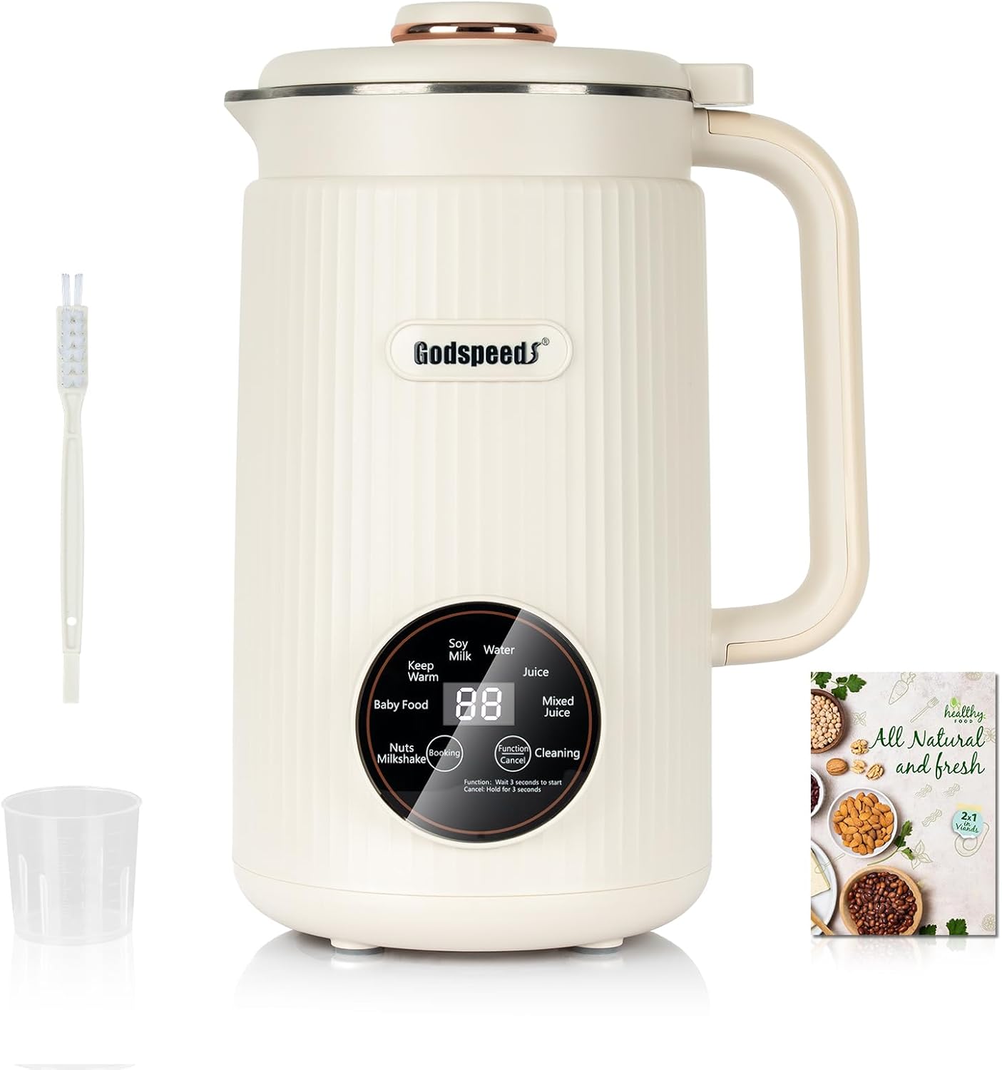8-in-1 Nut Milk Maker for Almond Soy Oat Milk - 50oz Large Capacity, Delay Start, Self-Cleaning Blender, Ideal for Healthy Home Kitchens Enthusiasts