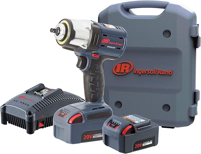 Ingersoll Rand Akumulatorowy klucz udarowy W5133-K22B-EU, 3/8", 20 V, 2 baterie litowo-jonowe i zestaw ładujący w 1 walizce