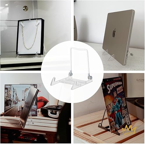 Miniatura 5 de KS- Paquete de 12 soportes ajustables resistentes y versátiles de 4 x 5.5 pulgadas, caballetes acrílicos fabricados en Estados Unidos para exhibir