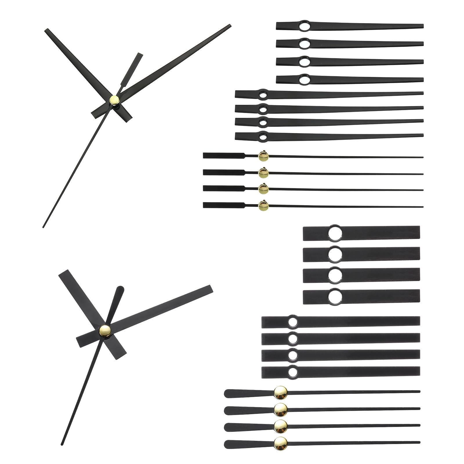 PATIKIL Replacement Clock Hands Kit, 10 Set Replacement Clock Hands Kits Clock Mechanism Movement Aluminum Wall Clock Hands Parts for Wall Clock
