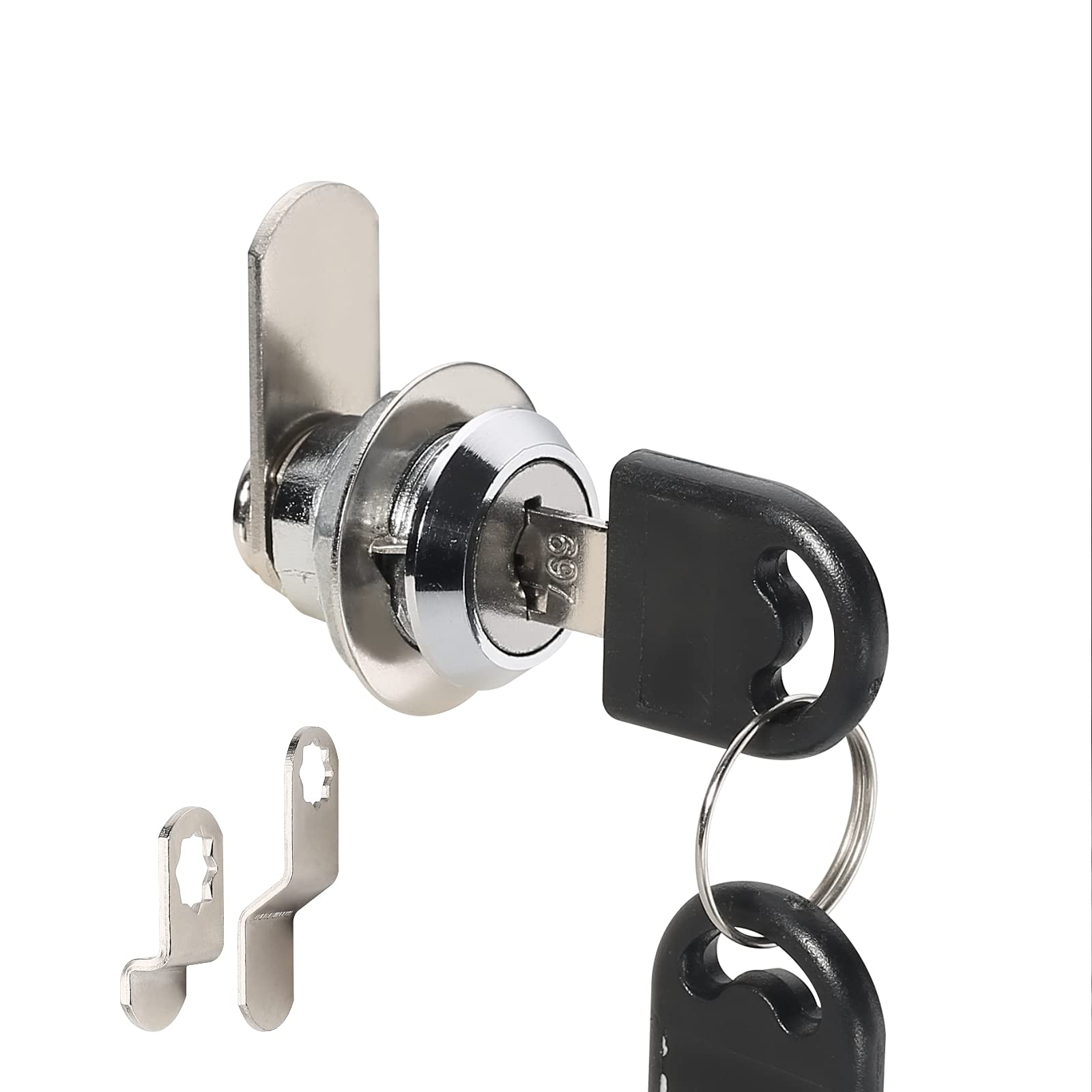 Blokada skrzynki pocztowej, Zestaw zamków Cam Lock do szafek z kluczem, zamek cylindryczny do szuflady, blokada skrzynki pocztowej, stop cynku z chromowanym wykończeniem, 5 sztuk(S 16mm)