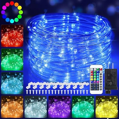 OMIKA 120 LED Rope Lights Plug in, 40ft 16 Colors Changing Outdoor String Lights Waterproof Fairy Lights with Remote Timer Twinkle Lights for Wedding Garden Patio Party Indoor Outdoor Decor(132 Modes) Cover