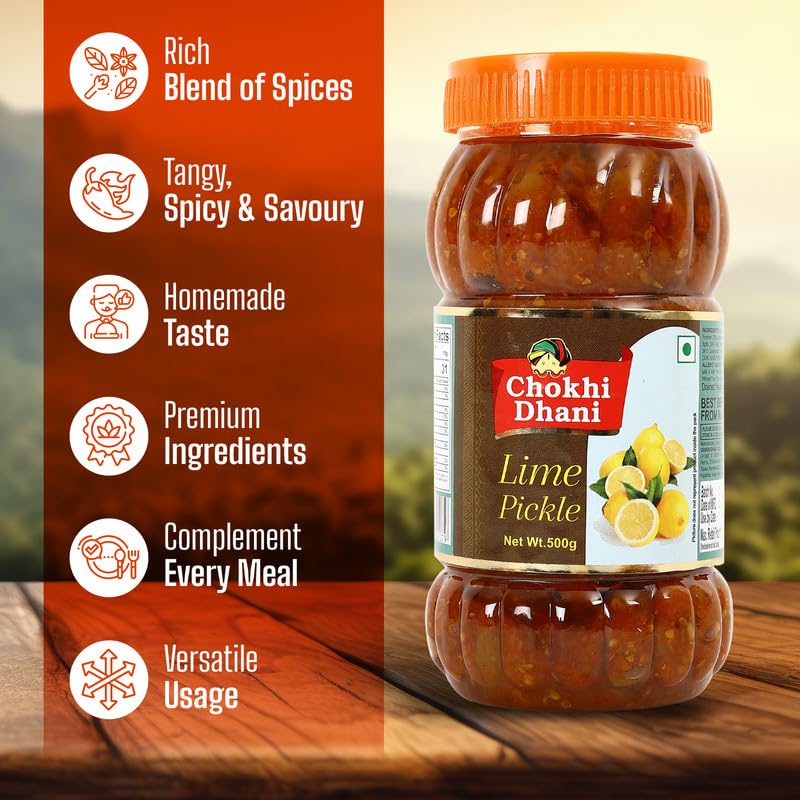 Image of Chokhi Dhani Lime Pickle 500gm (Pack of 1, 500g)
