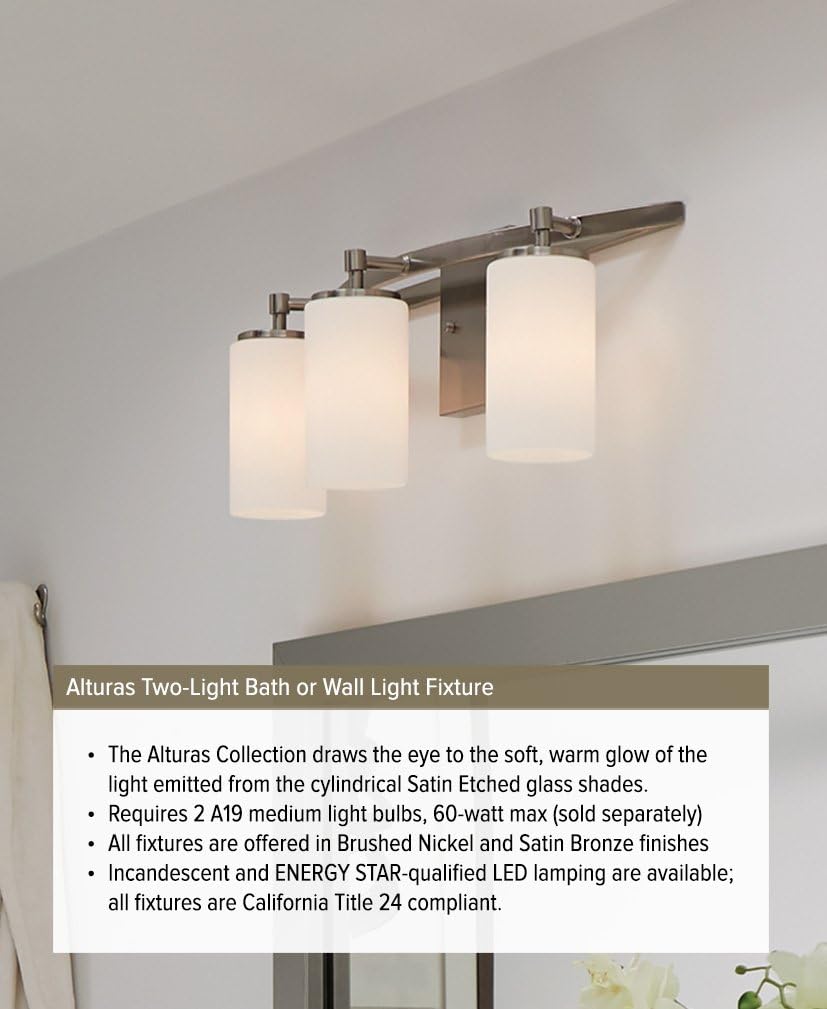Free Shipping Offer Sea Gull Lighting 4424602-962 Alturas Wall/Bath Vanity Style Fixture, Two - Light, Brushed Nickel Black Friday - 40% OFF Sea Gull Lighting 4424602-962 Alturas Wall/Bath Vanity Style Fixture, Two - Light, Brushed Nickel