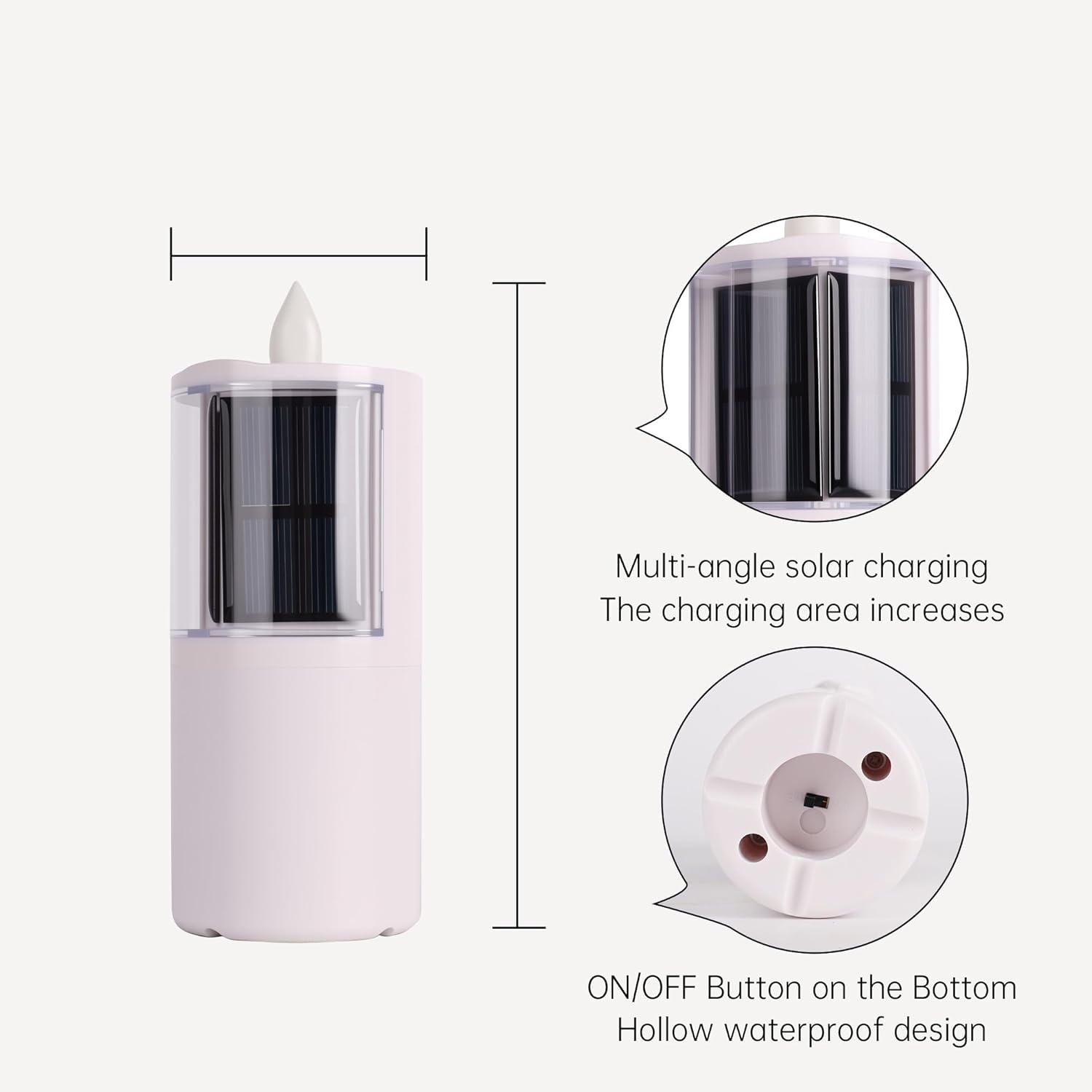 Solar Candles Outdoor Waterproof, Solar Candles for Cemetery, 2.5"x6.5",Dusk to DAW,for Cemetery Grave Garden Patio Yard Lawn Decoration (Set of 1) - Image 2