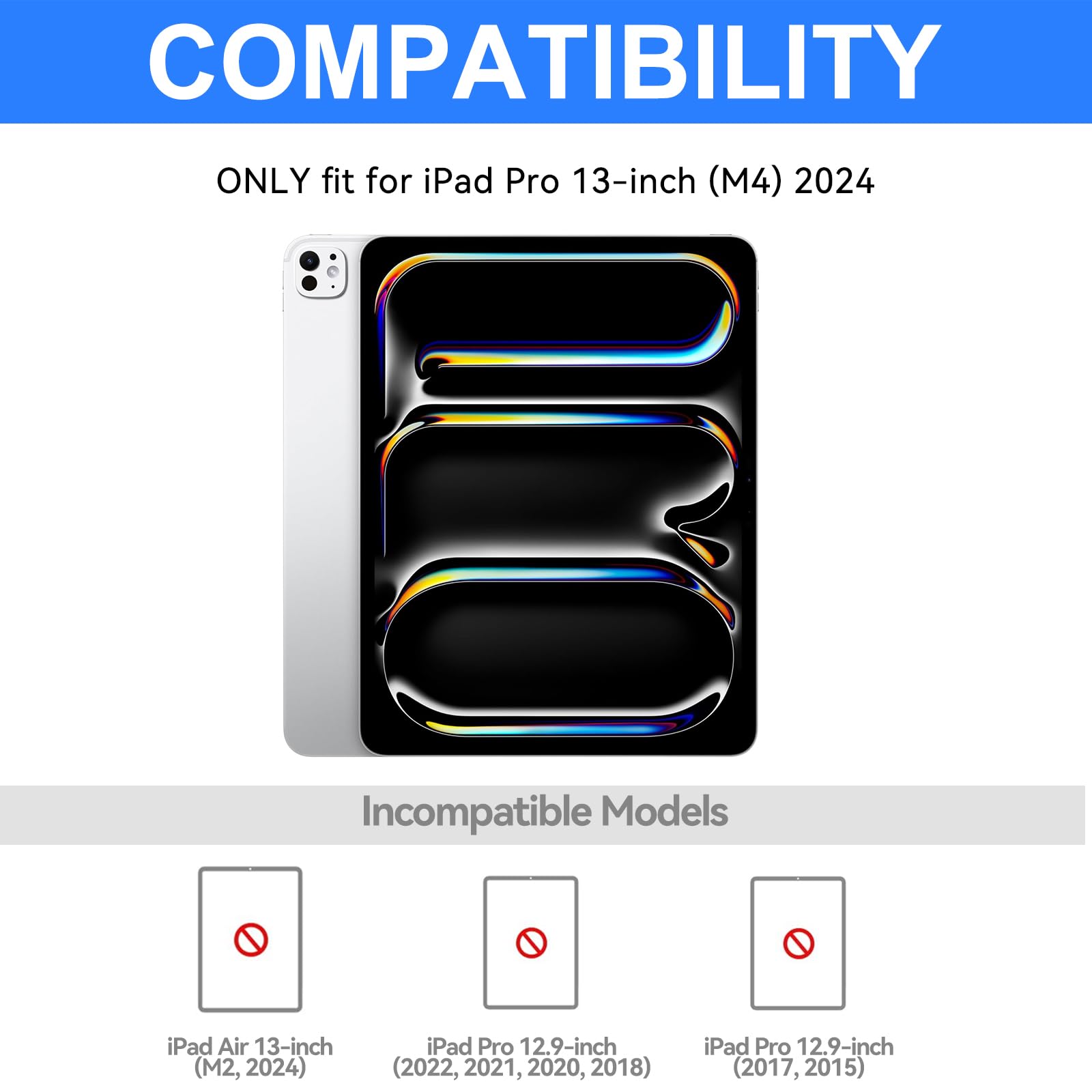 Touch Keyboard Case for iPad Pro 13-inch 2024, Magnetic Keyboard for iPad Case Pro 13 M4, 360°Rotatable, 7 Colors Backlit Keyboard for iPad 13’’ Trackpad Tablet Pro M4 Case with Pencil Holder, Silver