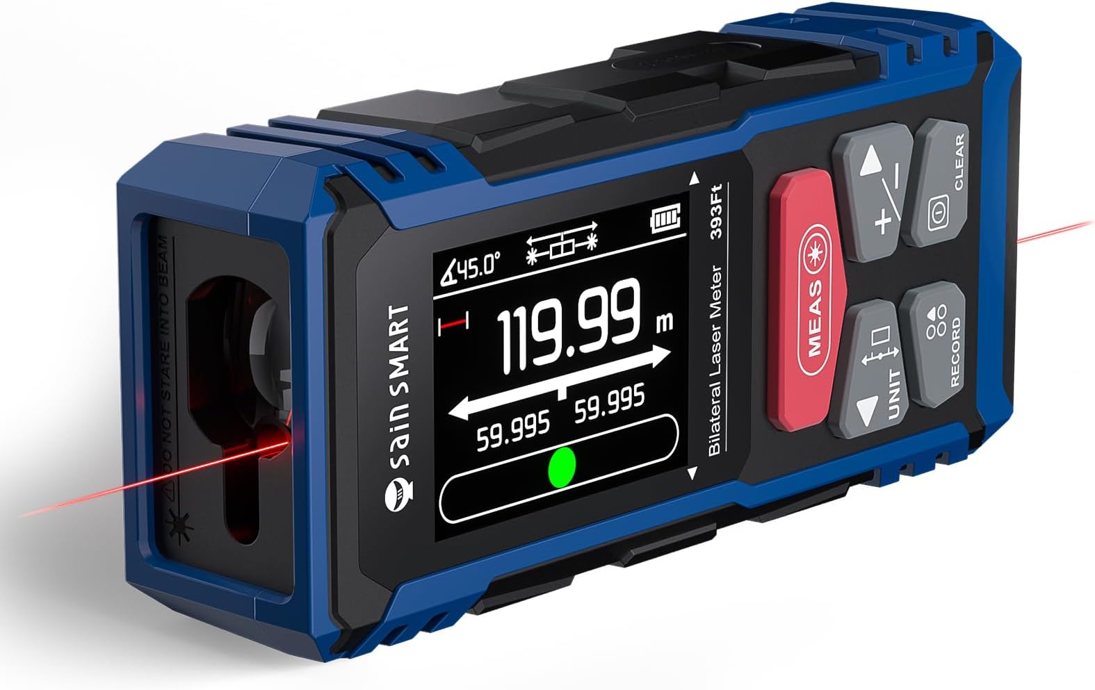 SainSmart Dual Laser Distance Meter, Laser Level is Class II, Output<1mW