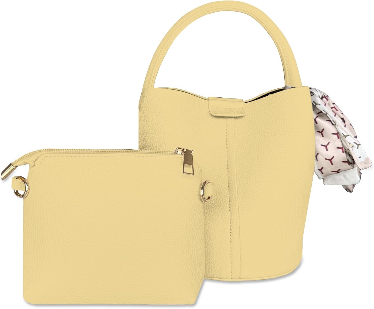 Vegan Leather Bucket Bag for Women Crossbody Bucket Purse with Removable Fashion Bucket Handbag