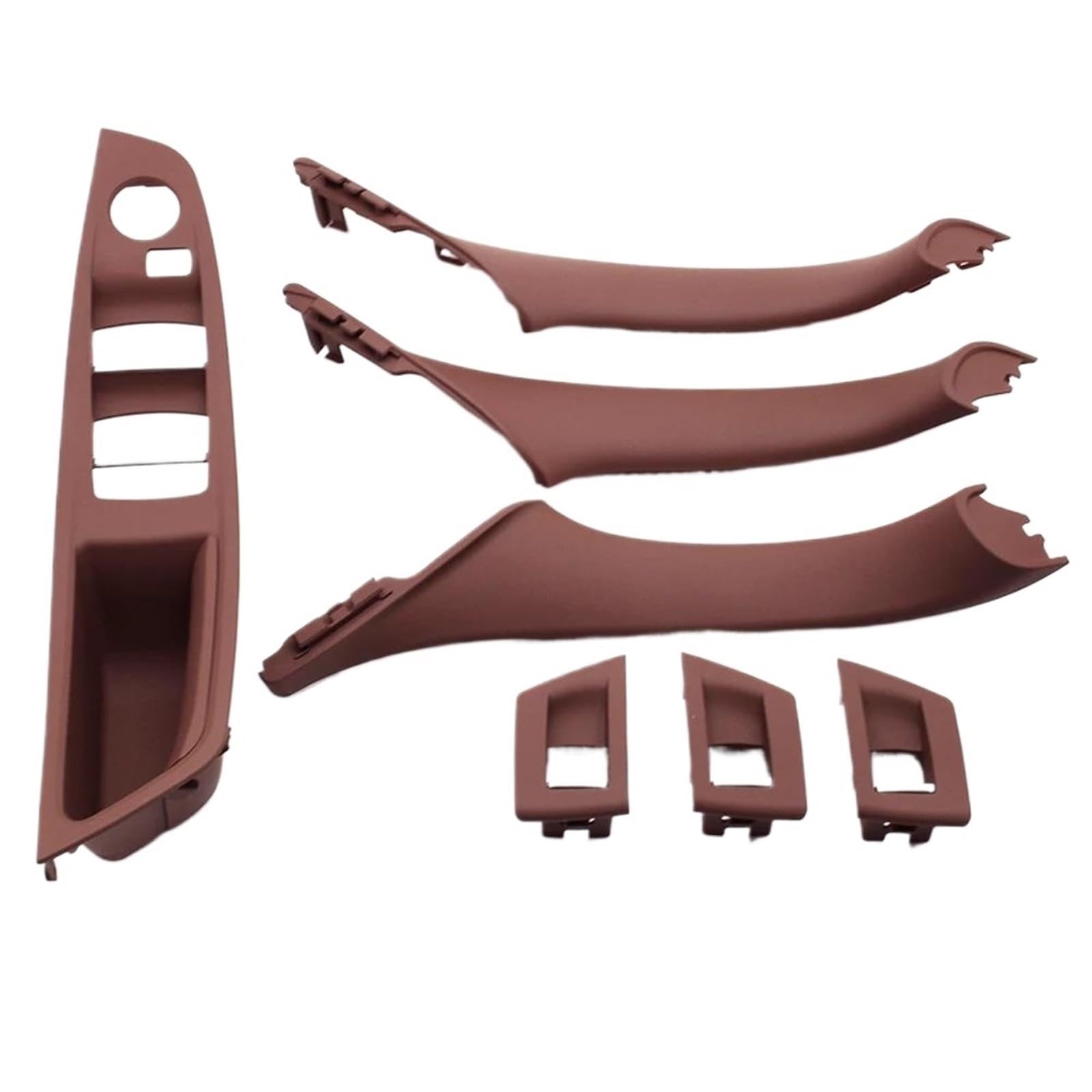 LVXVMOZEOK Interior Door Handle Armrest for 5 Series for F10 for F18 for 523 for 525 for 528 Left Drive LHD Car Interior Door Handle Pull 7PCS Set(Model B Redbrown)