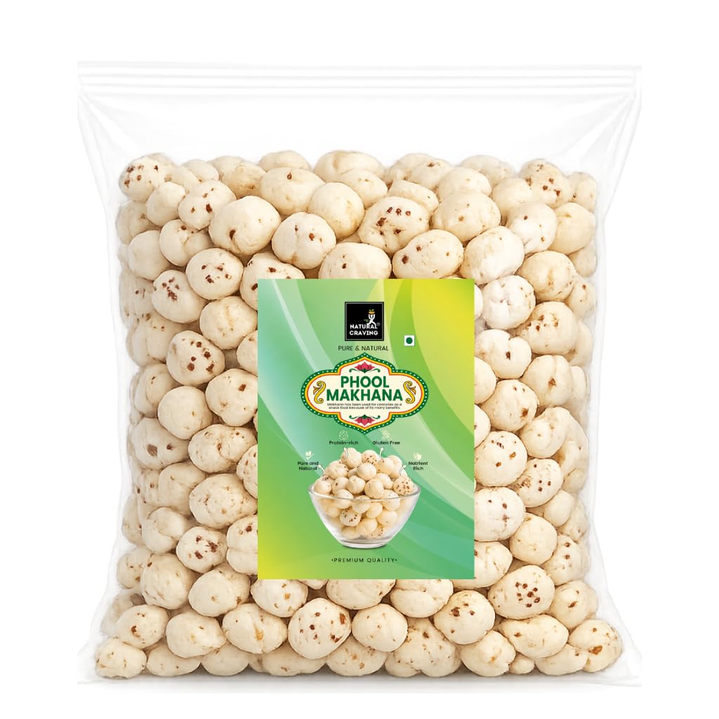 Natural Craving Phool Makhana 400g | Premium Handpicked Fox Nuts | Lotus Seeds | Healthy Snack | High Protein | Rich in Fiber | Gluten Free | No Added Preservatives | No Artificial Flavours | Prasadam Makhana-image-47