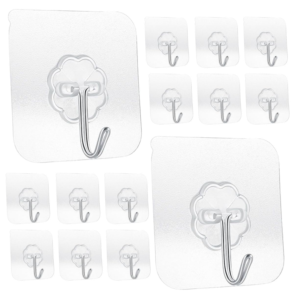 Photo 1 of SZYIKUER Heavy Duty Adhesive Hooks 33 lb(Max) 15KG,Waterproof and Oilproof Reusable Seamless Hooks Heavy Duty Wall Hook for Kitchen Bathroom Office 14 Pack