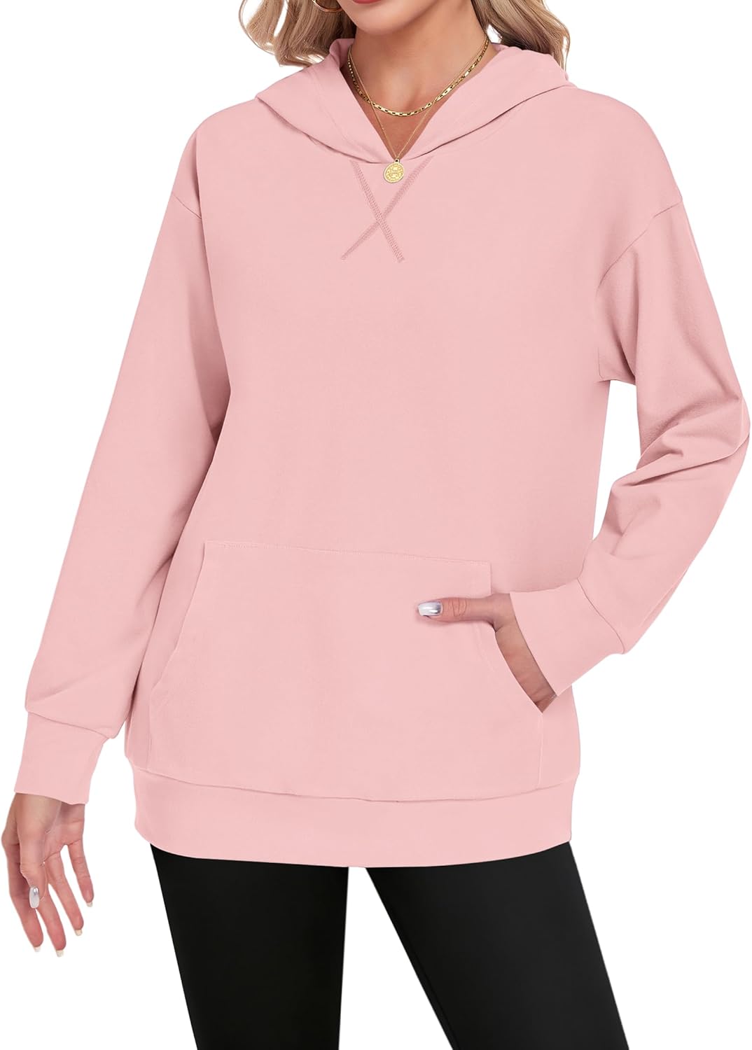 AUSELILY Women's Crewneck Hoodies Oversized Sweatshirt Long Sleeve Pullover Sweatshirts with Pockets X Decoration 2026 - Image 5