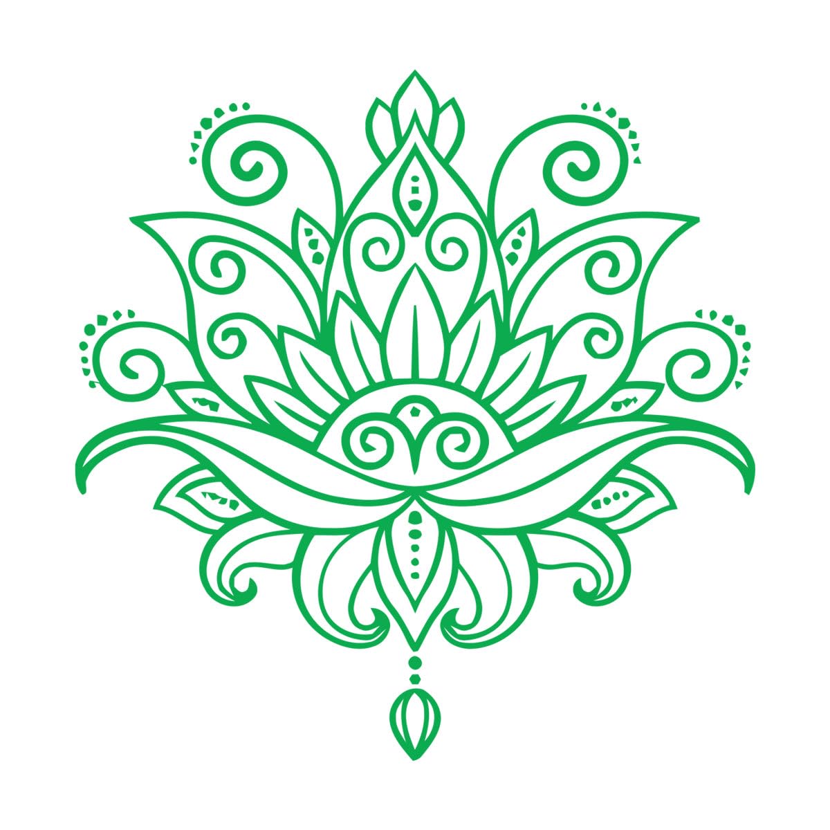 Lotus Mandala Lotus Bohemia Fine Carving Stickers 81x81cm Do not Damage the wall Surface Extra Large Green