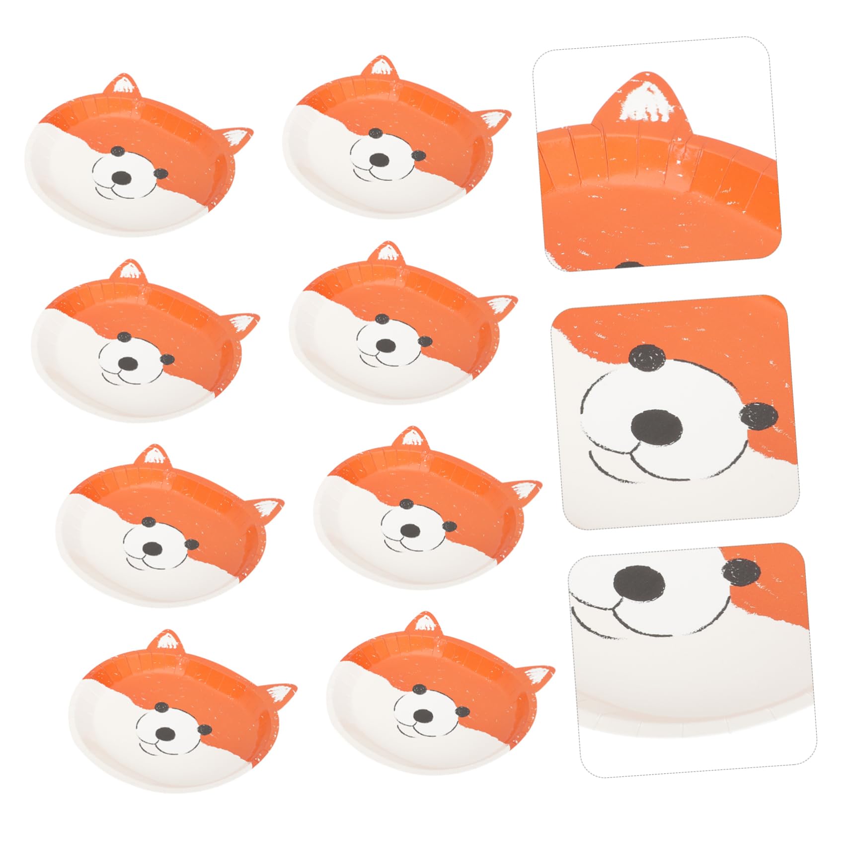 PRETYZOOM Adorable Paper Trays for Cupcakes 24pcs Dog Design Plates Disposable Paper Tableware for Parties