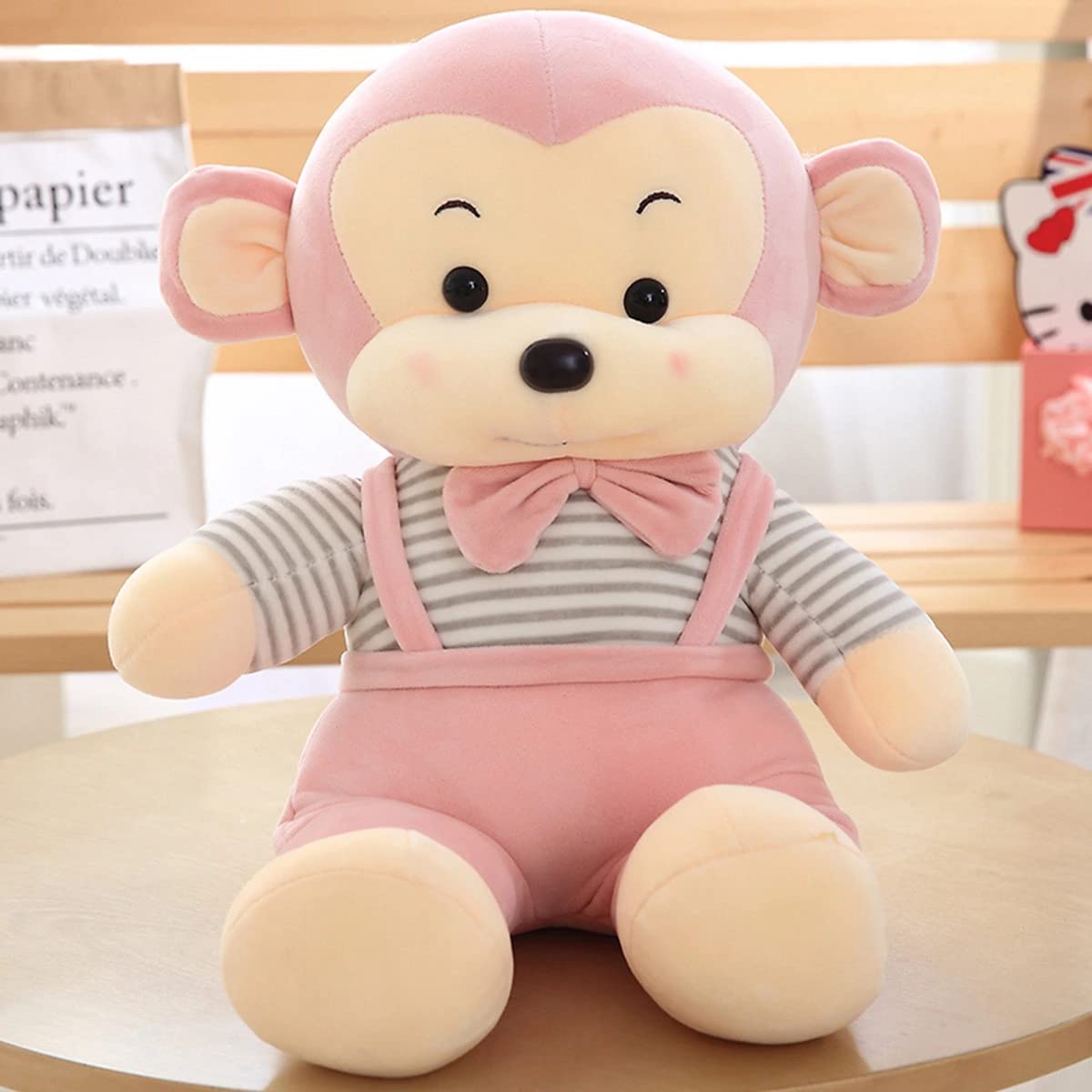 Tickles Monkey Soft Plush Stuffed Animal Toy for Kids Birthday Gifts Kids Room (Color: Pink Size: 60 cm)