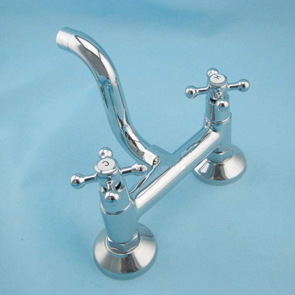 Grifo de pared para cocina o baño, con dos mandos