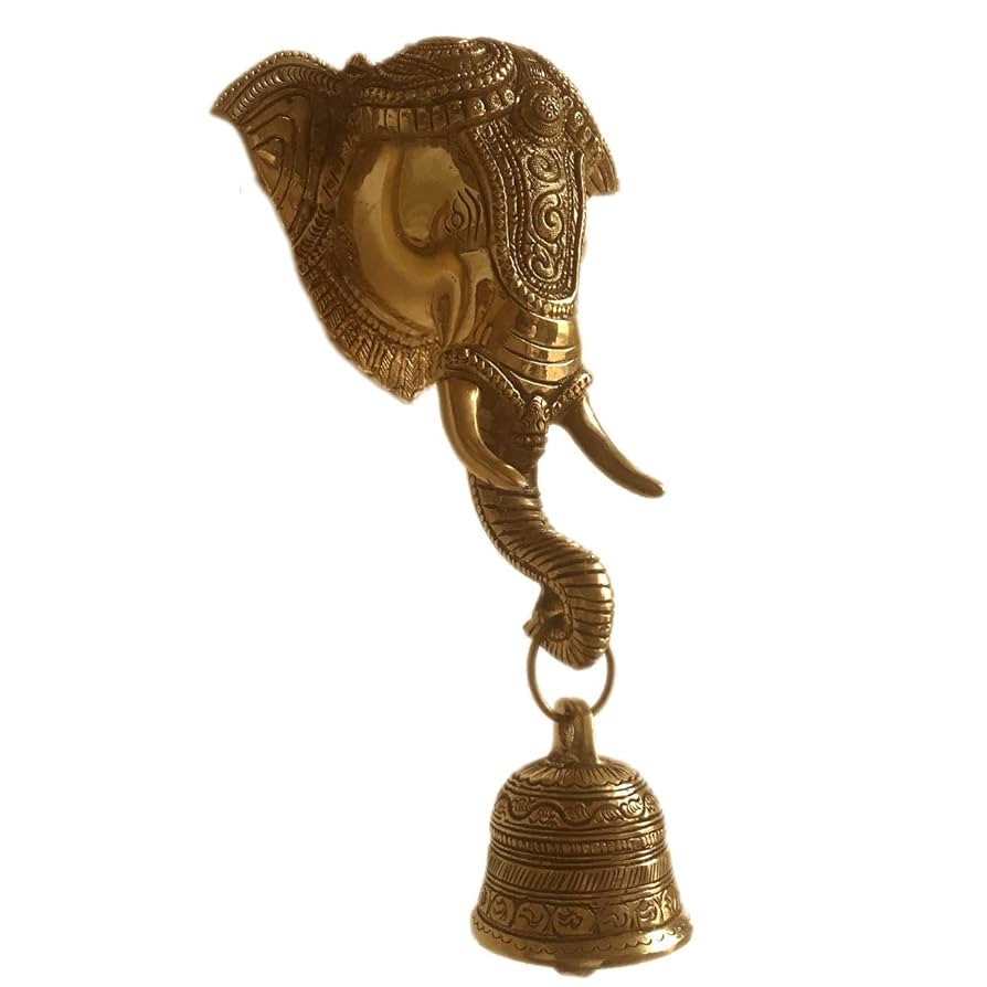 像の頭 ドアベル デザイナー 真鍮 壁掛け ベル付き アンティーク