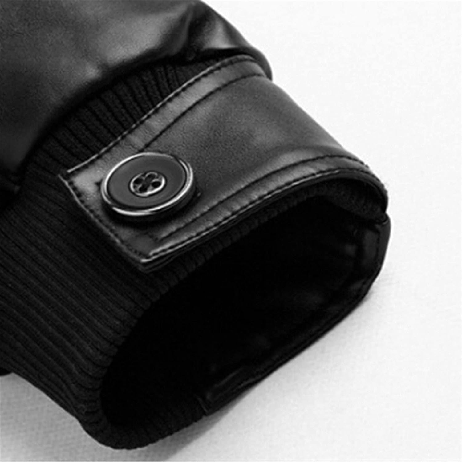 HOURVNEI Men's Leather Jackets Men Stand Collar Coats Mens Motorcycle Leather Jacket Casual Slim Clothing Leather Coats