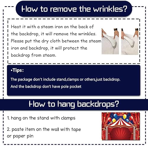 Miniatura 4 de Qian Cortina de telón de fondo de carnaval de circo rojo de 8 x 6 pies, fondo de fotos de estrellas, suministros para recién nacidos, suministros