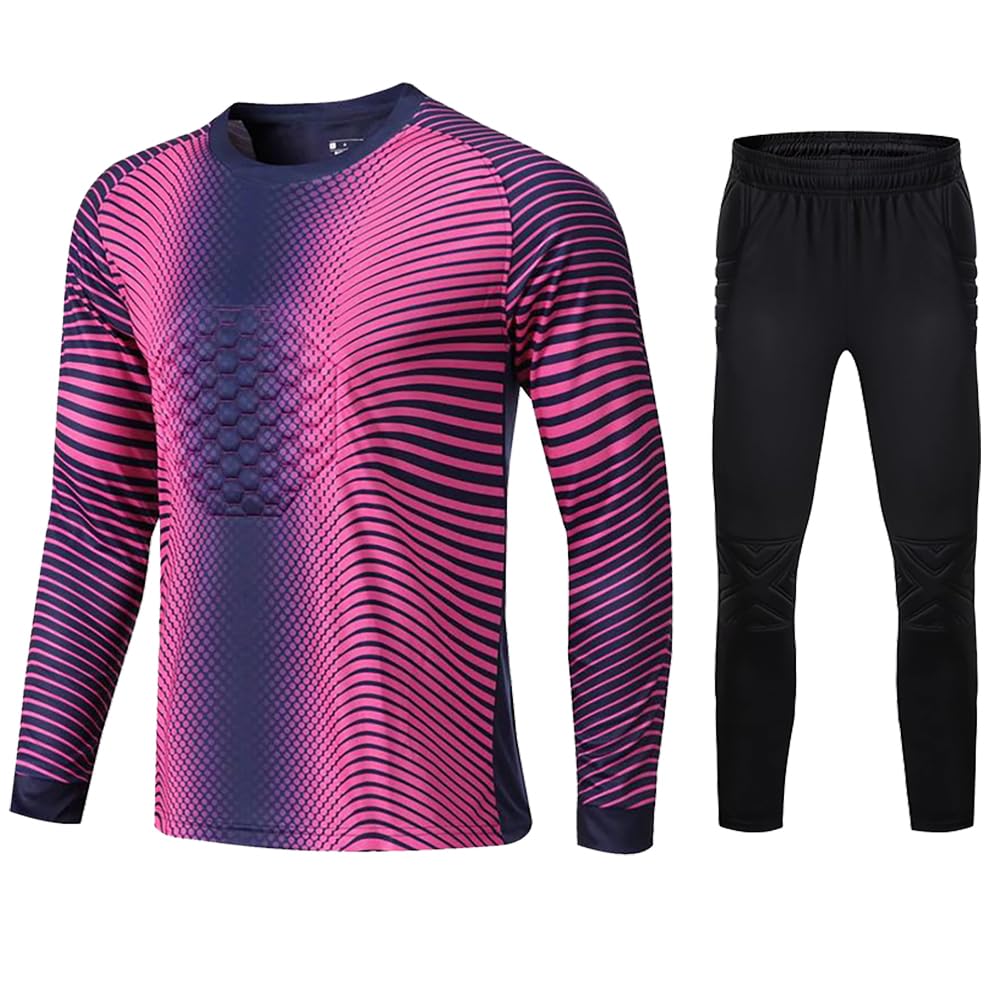 Conjunto de camiseta de portero para adultos y niños, pantalones cortos acolchados y transpirables, camiseta de portero de fútbol, balonmano, entrenamiento, hombre y mujer, equipo de