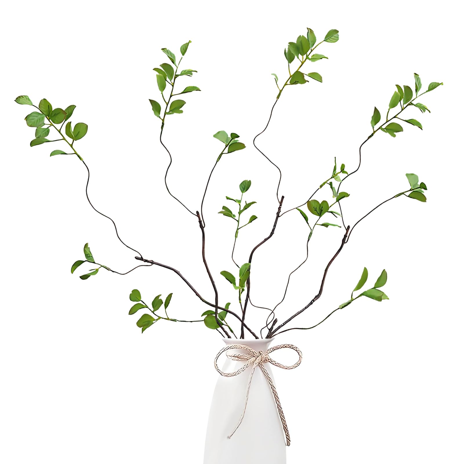 ZOCOYUU 4 Pcs Artificial Ficus Branches Faux Eucalyptus Stems, 95cm/35.4" Fake Stems Artificial Plants Olive Tree for Home Decor Tables Vases Garden Decoration (4 Pcs Faux Green Stems-22.4"/57cm)