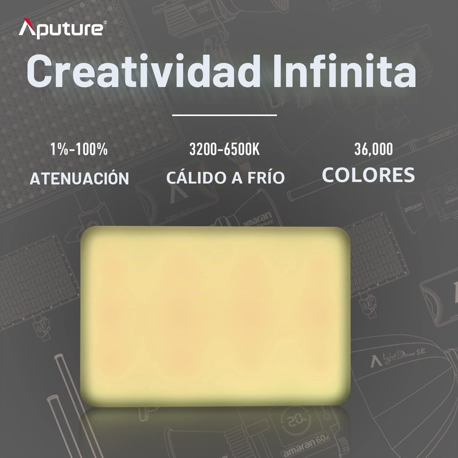 Aputure MC RGB Luz LED para Cámara 3200-6500K, Creative Rim Light para Fotografía, Video & Filmmaker, Key-Light para Close-up, Ligero para Viajar, Soporta App Control & Qi Charge