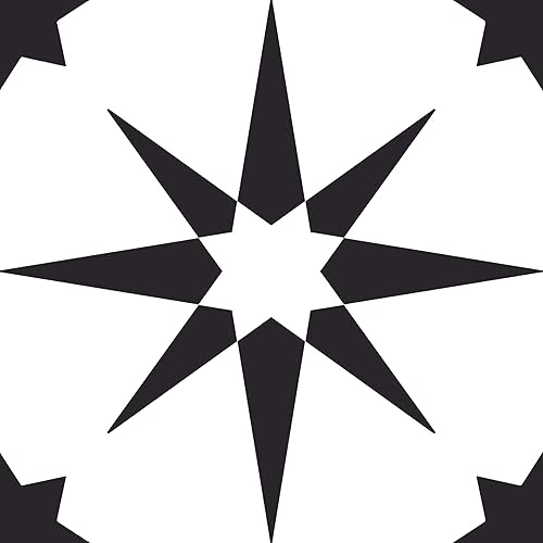 FloorPops FP2948 Altair Peel & Stick - Azulejos para suelo, color negro