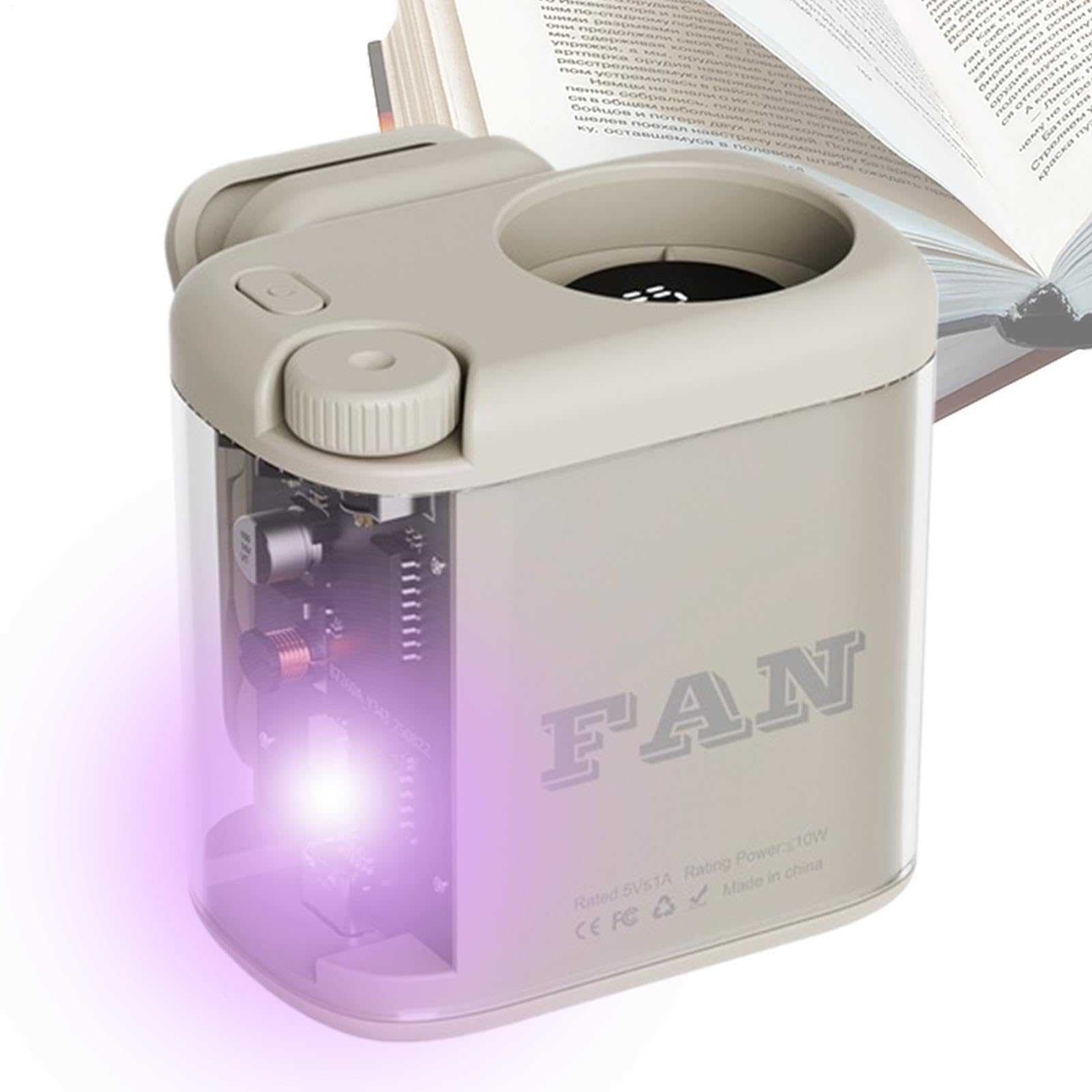 Mini ventilateur à clip rechargeable 100 vitesses avec lumière led