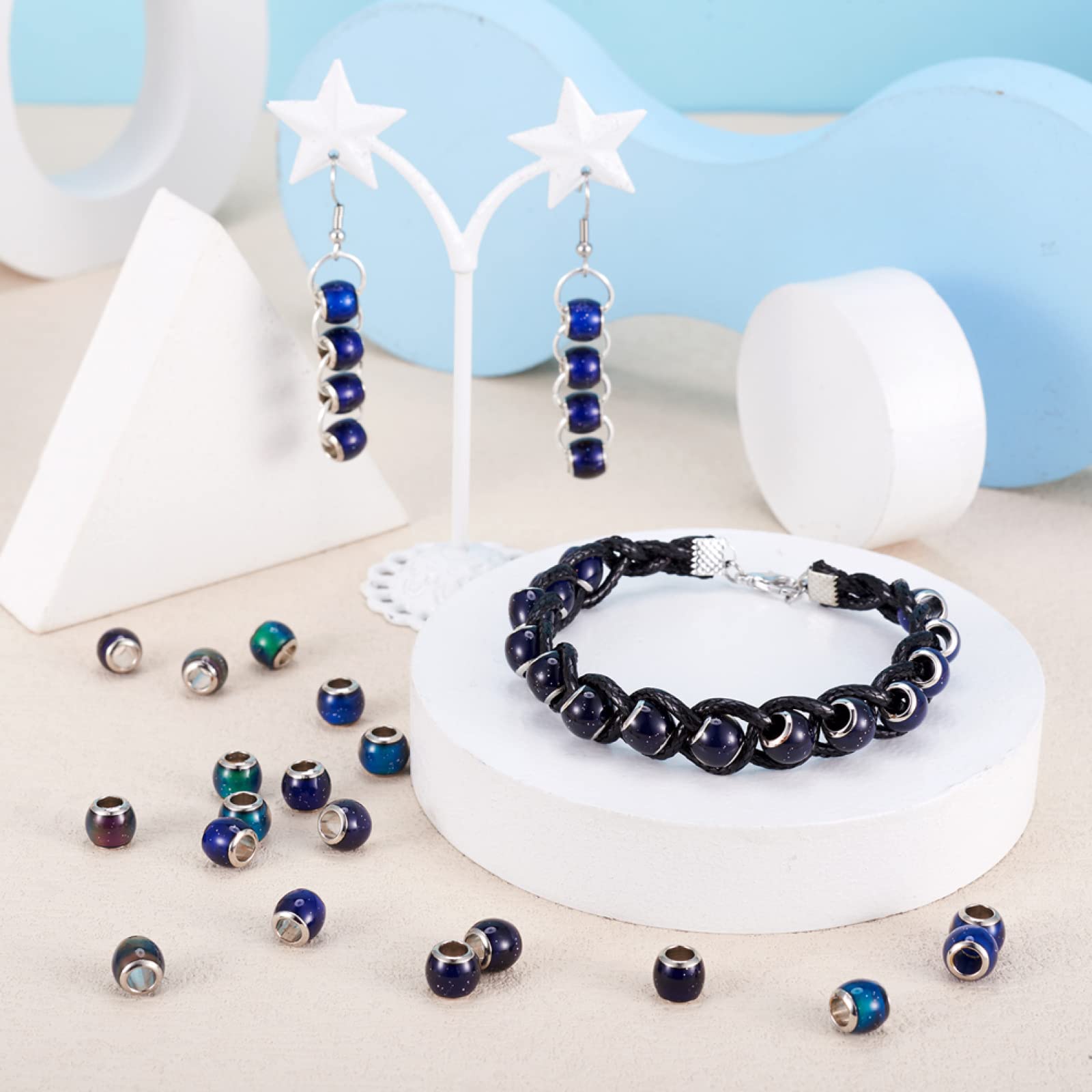 50 Stuks Moodkralen Die Van Kleur Veranderen – Temperatuurgevoelige Glazen Kralen Met Groot Gat (7-8 Mm) Voor DIY Sieraden, Armbanden En Creatieve Projecten 1 miniatura