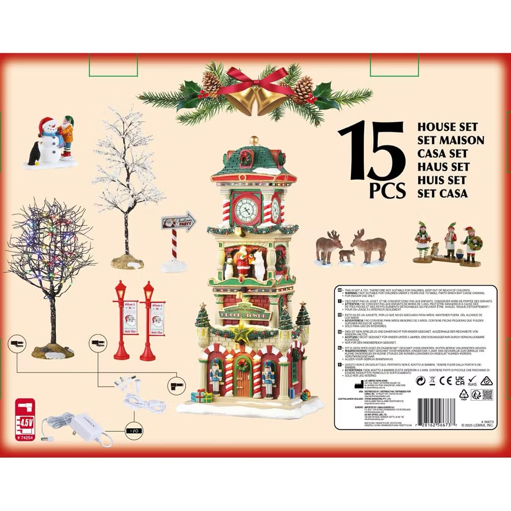The Village Square Clock Tower Set mit Netzteil 4,5 V Cod. 56673