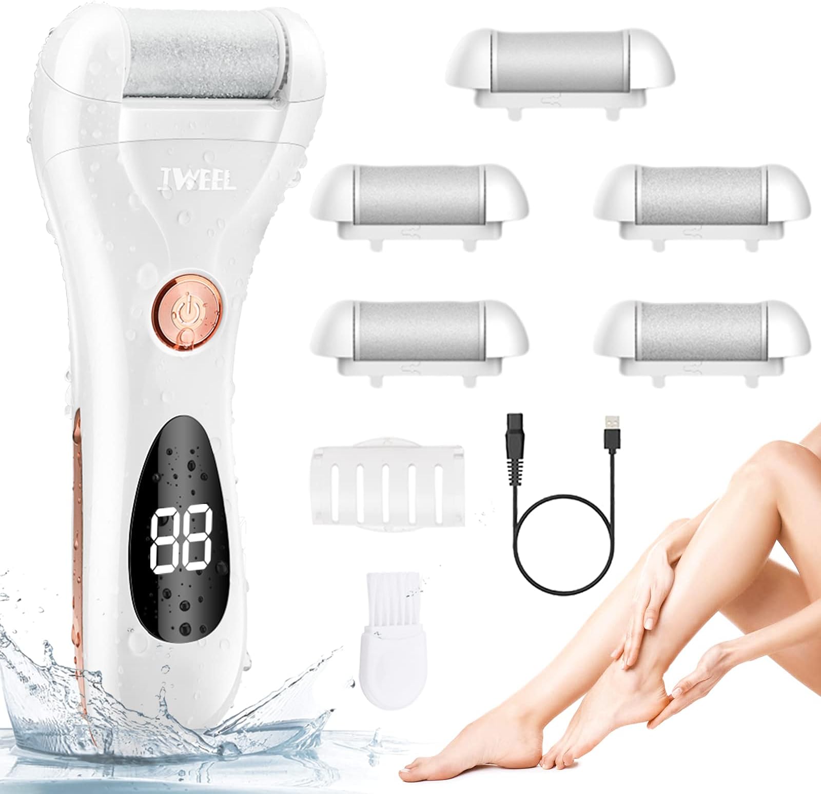 Electric Foot Callus Removers Rechargeable, Portable Electronic Foot File Pedicure Tools, Electric Pedicure Kit, Professional Pedi Feet Care Perfect for Dead, Hard Cracked Dry Skin Ideal Gift