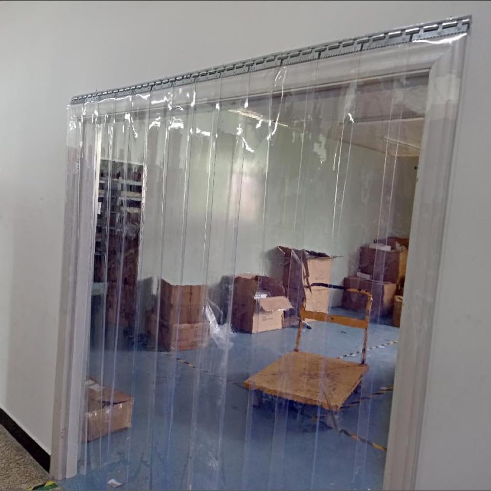 Tenda a Striscia,1.5mm Tenda elastica industriale Strisce di PVC,Trasparente | larghezza:0.75-3m/2.5-9.8ft,lunghezza:1.5-3m/4.9-9.8ft Tenda Industriale,per Congelatore/Celle Frigo/Macellerie-1.35×2m