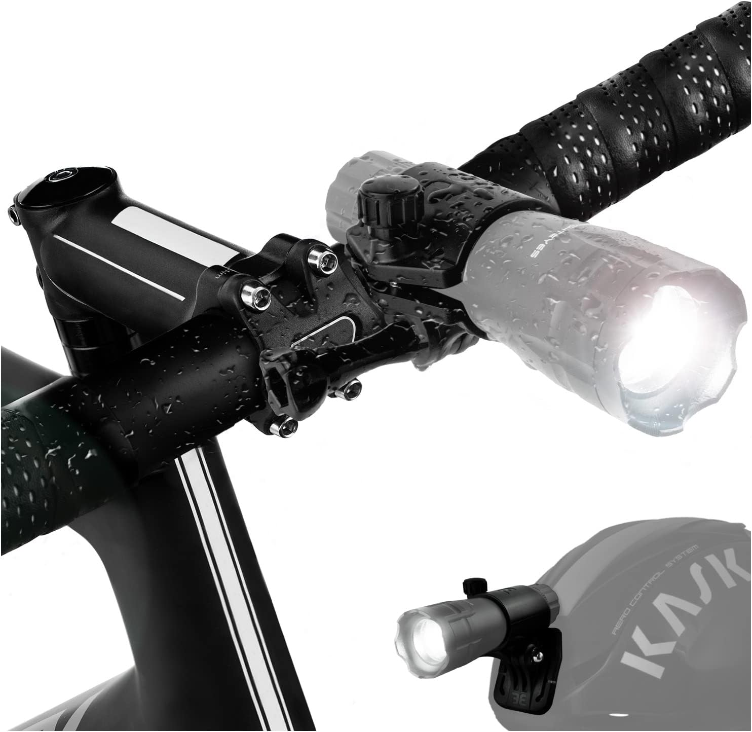 Bright Eyes - Compatible GoPro Mount for All FLASHLIGHTS You own from 1 to 1-1/8" Wide, Also for Our 300 Lumen Bike Light Set.