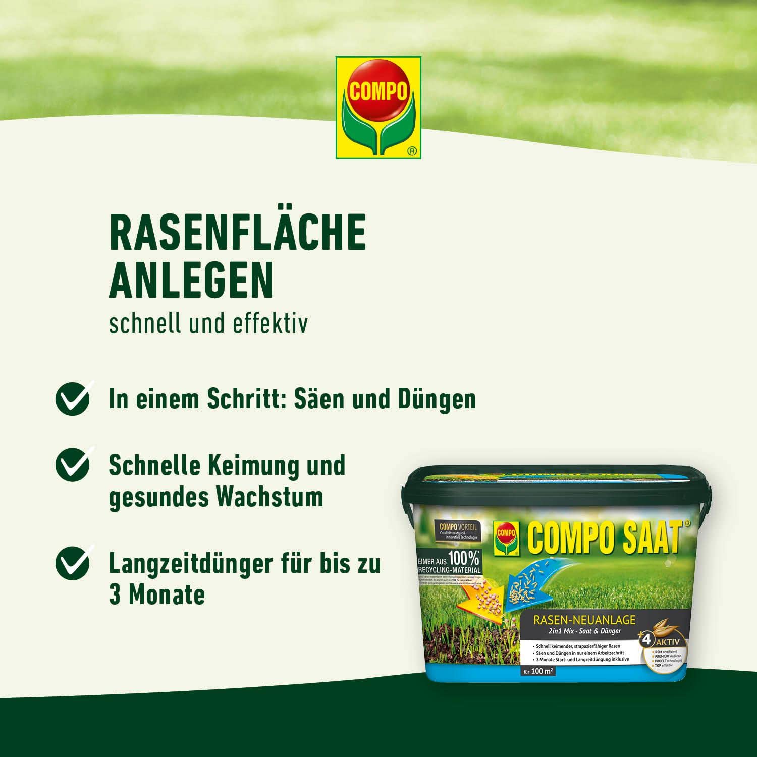 COMPO SAAT Rasen-Neuanlage-Mix Rasensamen & Rasendnger