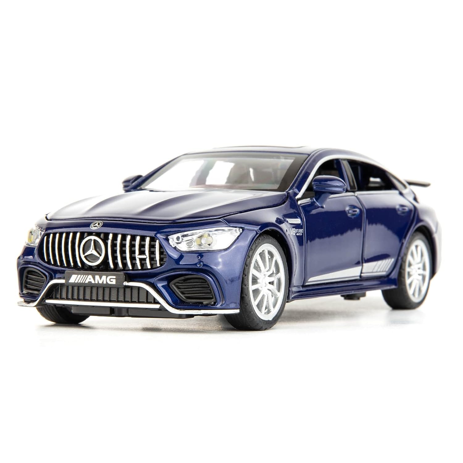 1:32 Scale Exclusive Alloy Metal Pull Back Die-cast Car Model with Sound Light Mini Auto Toy for Kids Metal Model Toy Car with Sound and Light? (AMG GT63-BLUE)