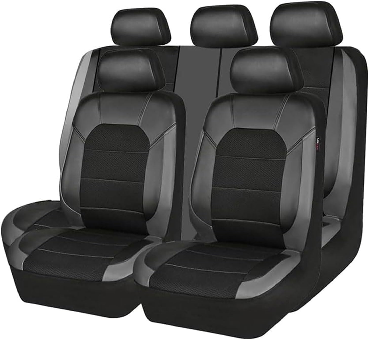 QiXia 5 Seats Universal Car Seat Covers for Audi A5 8F Cabriolet 2019-2023, 9 Pcs Set Full Surround Breathable Automotive Seat Cushion,Grey