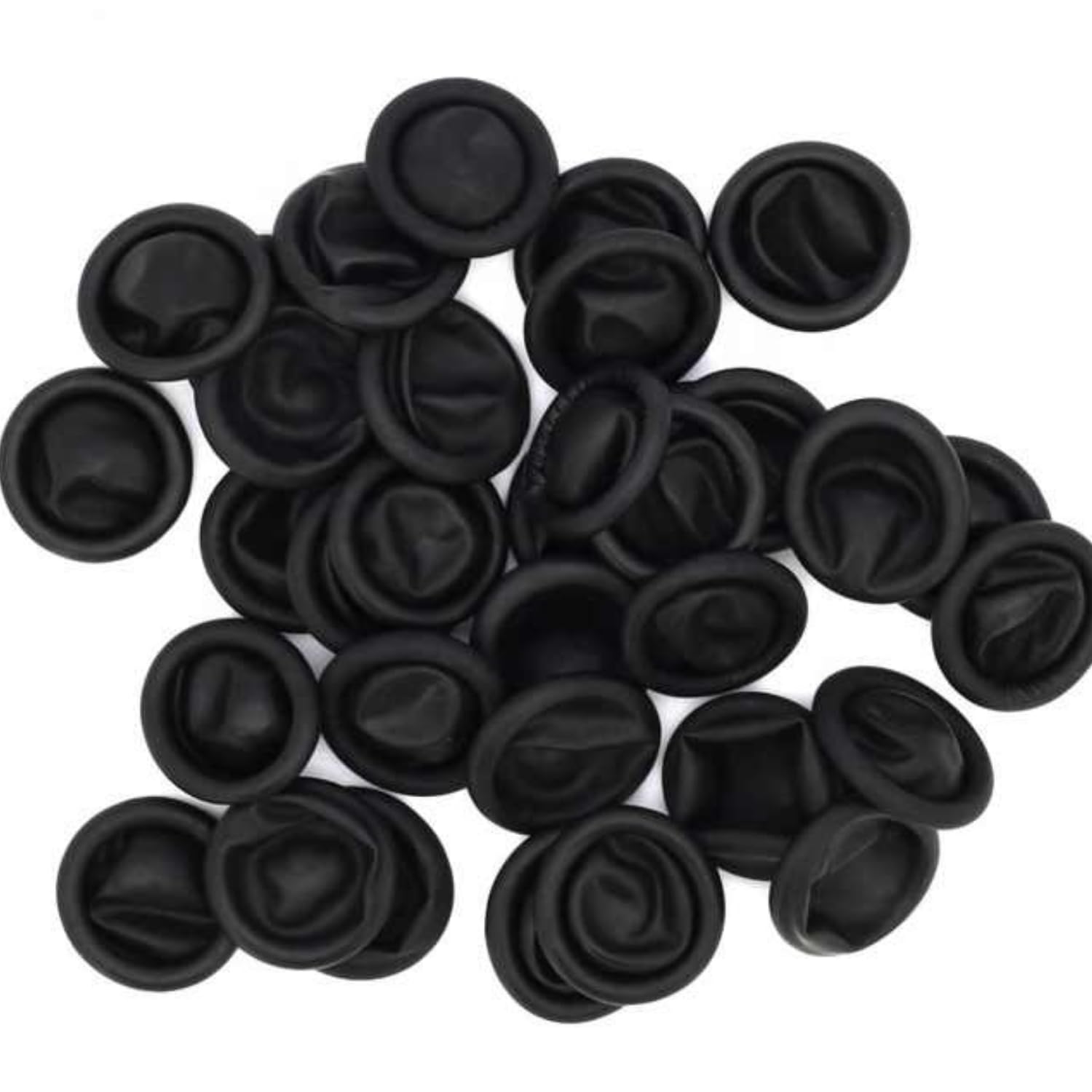 GLOBAL STATCLEAN SYSTEMS Anti Static ESD safe finger cots static discharge protector reusable rubber latex with high tensile strength universal size (150, Black)